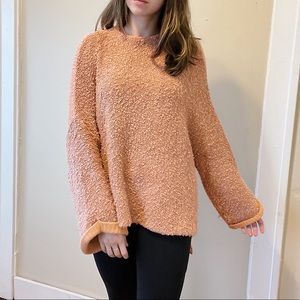 Fluffy pink oversized sweater